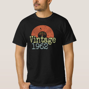 T-shirt Meilleur De 1962 Vinyl Vintage, Né En 1962 Anniver