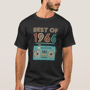 T-shirt Meilleur De 1966 56E Anniversaire Cassette Rétro V