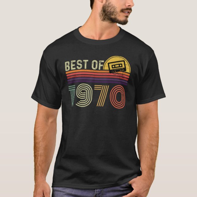 T-shirt Meilleur de 1970, Cool Funny 50e anniversaire (Devant)