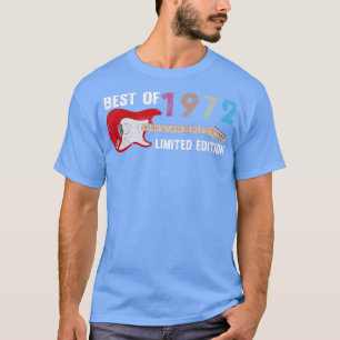 T-shirt Meilleur de 1972 50 ans Guitare Music Fan Annivers