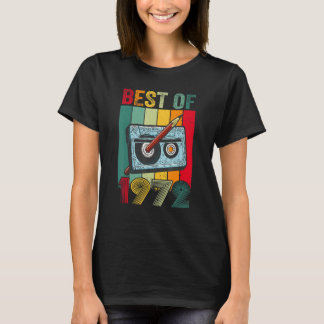 T-shirt Meilleur De 1972 Bande De Cassette 50 Ans 50E Nais