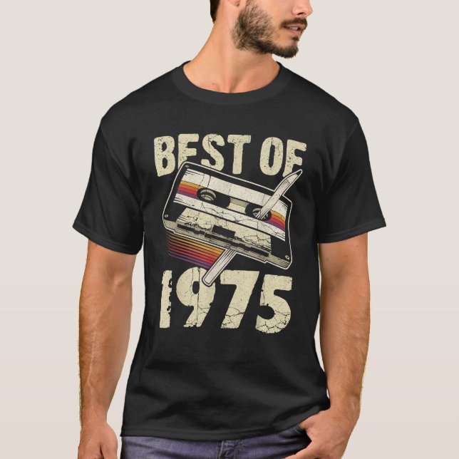 T-shirt Meilleur De 1975 Cassette Audio 50e Anniversaire 5 (Devant)