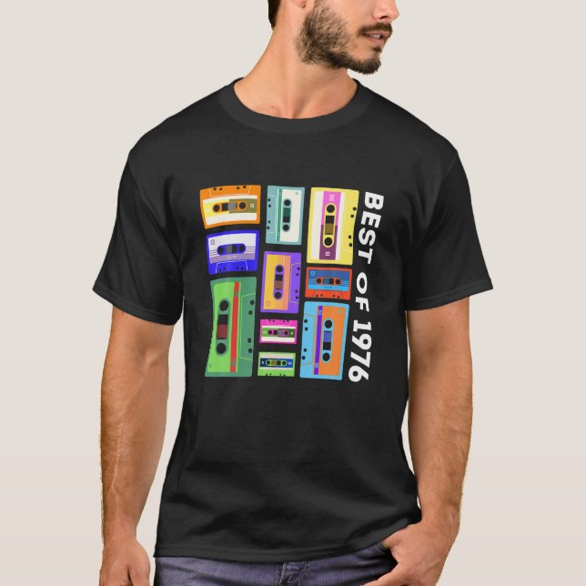 T-shirt Meilleur De 1976 Bande De Cassette 80S 90S Mixtape (Devant)