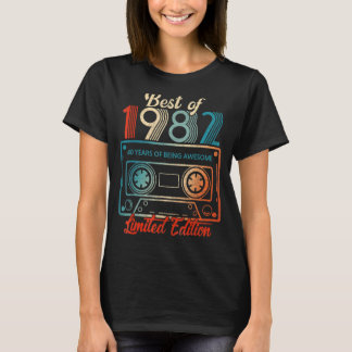 T-shirt Meilleur De 1982 40e Anniversaire Bande De Cassett