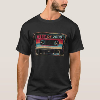 T-shirt Meilleur de 2000 Bande de cassette Vintage colorée