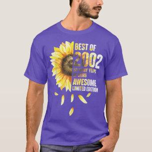 T-shirt Meilleur De 2002 Tournesol Année De Naissance