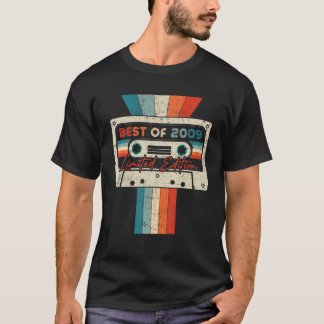 T-shirt Meilleur De 2009 Bande De Cassette 13 Cadeaux Anni