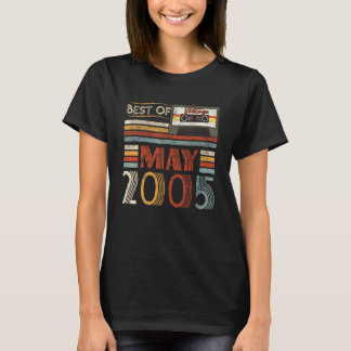 T-shirt Meilleur De Mai 2005 Anniversaire Vintage 17 Ans
