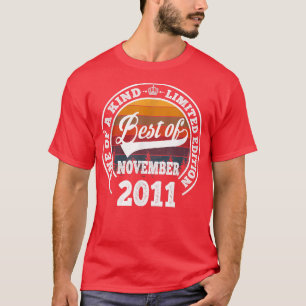 T-shirt Meilleur De Novembre 2011 11E Cadeau Anniversaire