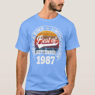 T-shirt Meilleur De Septembre 1987 35E Cadeau Anniversaire