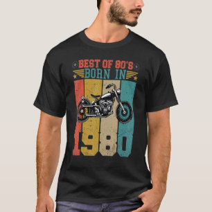 T-shirt Meilleur Des Années 80 Né En 1980 Moto Vintage B