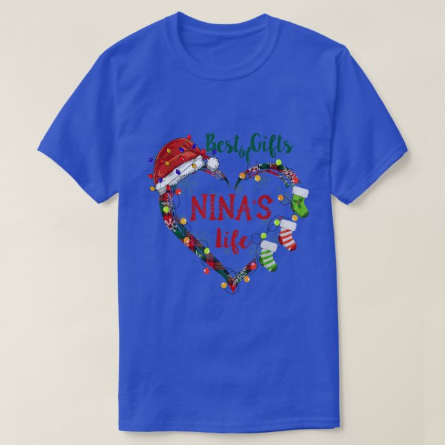 T-shirt Meilleur des cadeaux dans la vie de Nina Coeur de  (Design devant)
