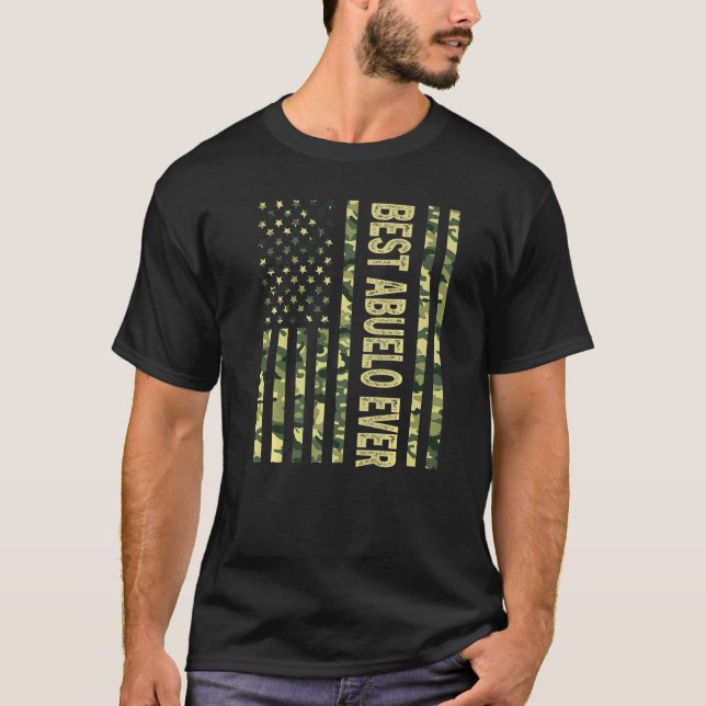 T-shirt Meilleur des hommes Abuelo jamais nous drapeau amé (Devant)