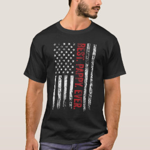 T-shirt Meilleur des hommes Pappy Jamais Américain Drapeau