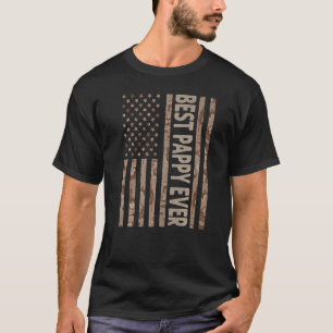 T-shirt Meilleur des hommes Pappy jamais US Drapeau Améric