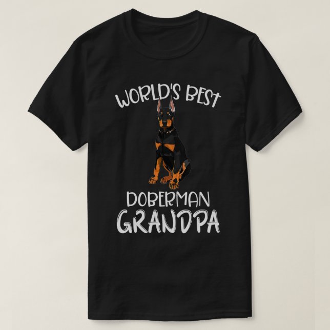 T-shirt Meilleur Doberman Grand-père Amusant Chien du mond (Design devant)
