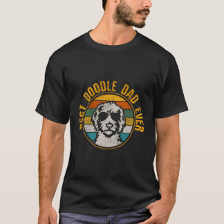 T-shirt Meilleur Doodle Papa Jamais - Chien Vintage Doodle
