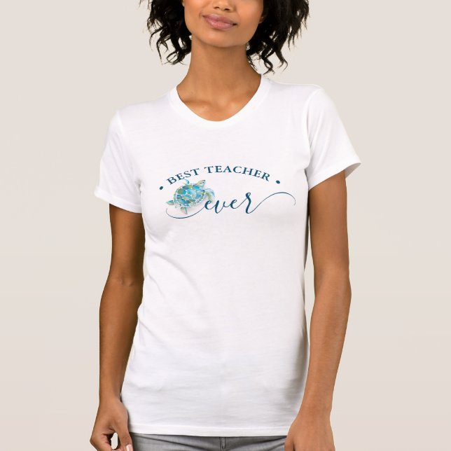 T-shirt Meilleur enseignant à chaque tortue de mer (Devant)