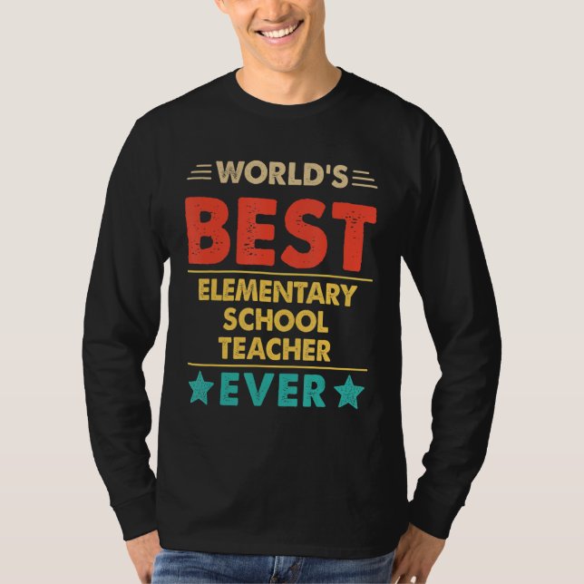 T-shirt Meilleur Enseignant de l'école primaire au monde d (Devant)