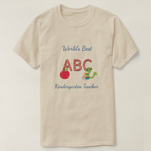 T-shirt Meilleur Enseignant de maternelle du monde Livre A