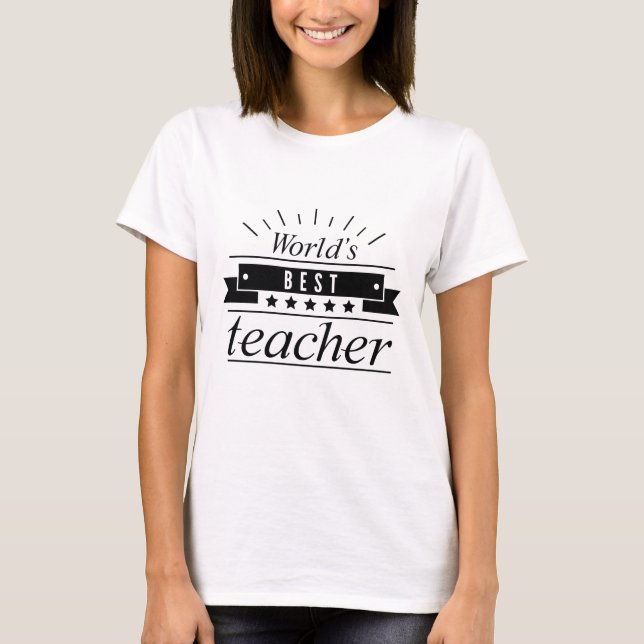 T-shirt Meilleur enseignant du monde (Devant)