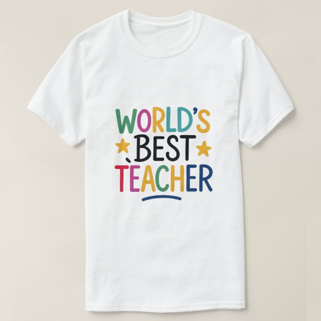 T-shirt Meilleur enseignant du monde (Design devant)