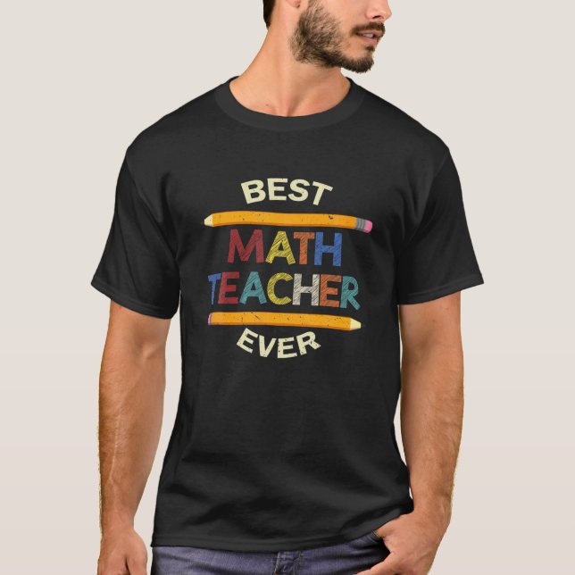 T-shirt Meilleur Enseignant En Mathématiques Chaque Costum (Devant)
