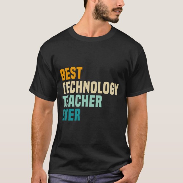 T-shirt Meilleur enseignant en technologie (Devant)