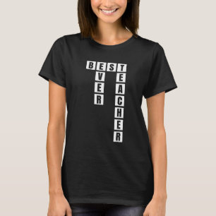 T-shirt Meilleur enseignant jamais mots croisés