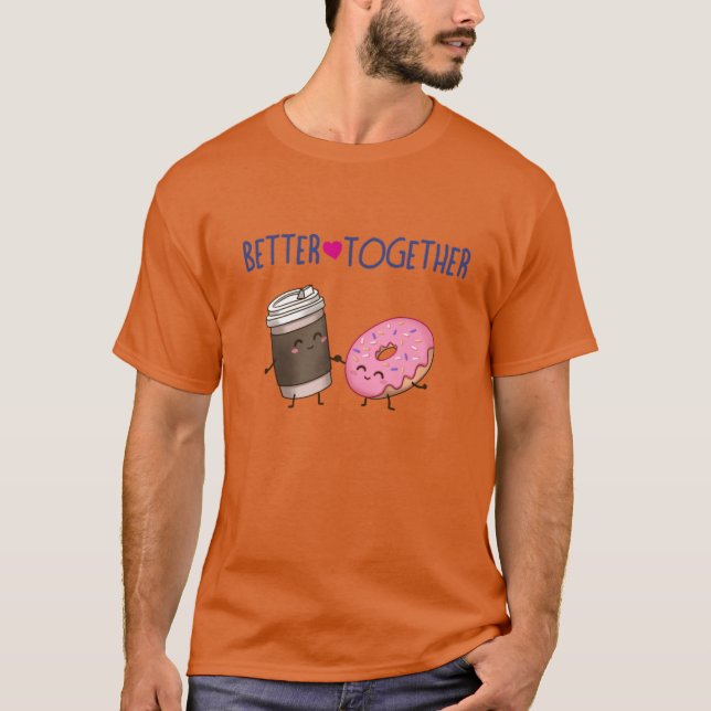 T-shirt Meilleur ensemble de beignets de café (Devant)