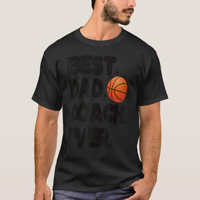 T-shirt Meilleur Entraîneur De Basketball Papa Toujours En (Devant)