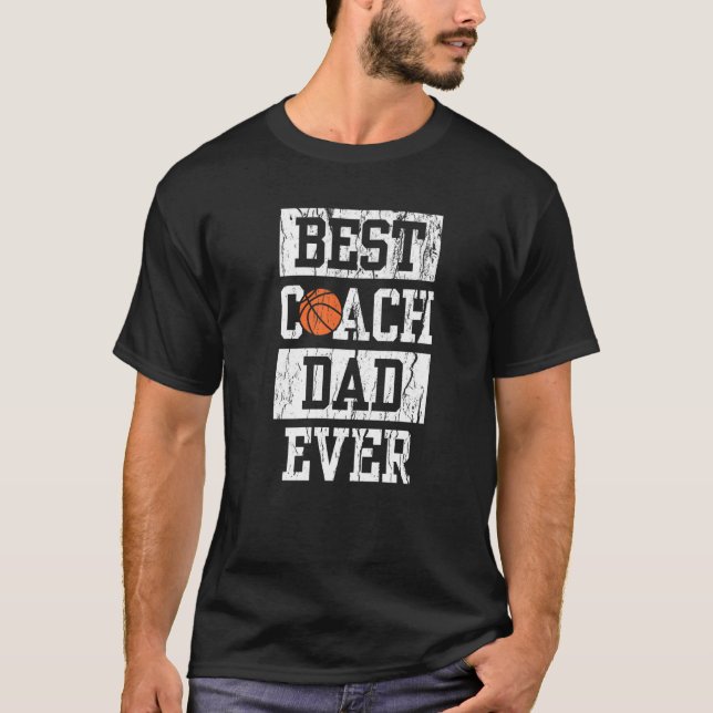 T-shirt Meilleur Entraîneur Homme Papa Jamais Mens Basketb (Devant)