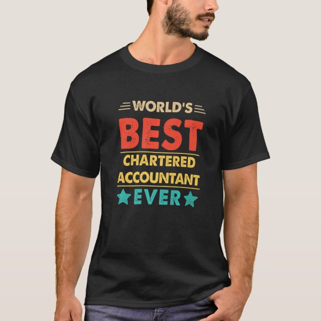 T-shirt Meilleur expert-comptable agréé rétro du monde  (Devant)
