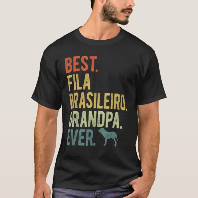 T-shirt Meilleur Fila Brasileiro Grand-père toujours chien (Devant)