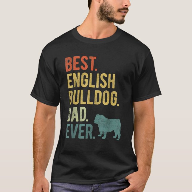 T-shirt Meilleur Français Buldog Papa Ever Chien Daddy Pèr (Devant)