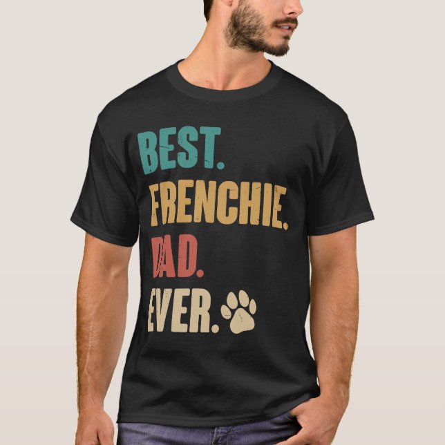 T-shirt Meilleur Français Papa Français Chien à Chien à Ch (Devant)