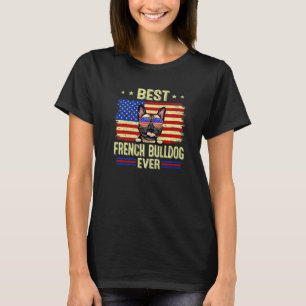 T-shirt Meilleur French Bulldog Incroyable Drapeau Usa 4 J