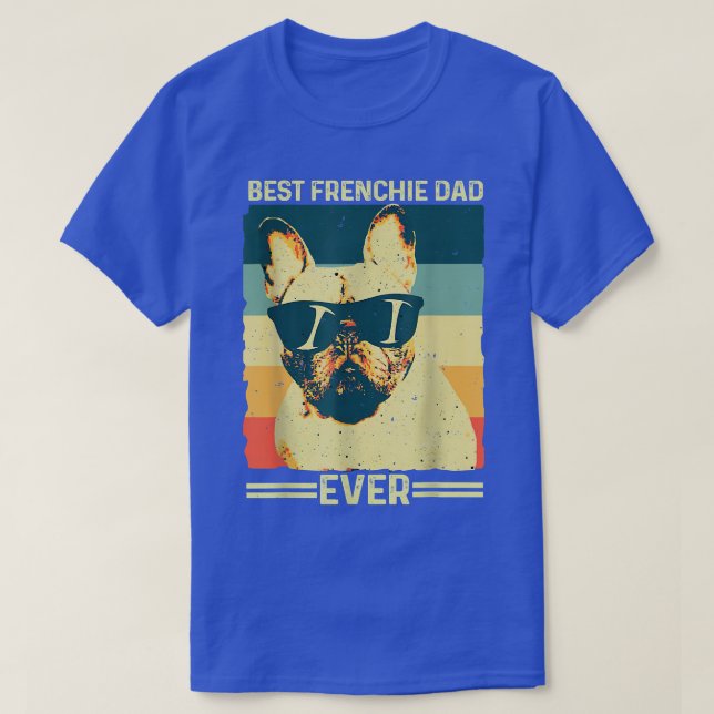 T-shirt Meilleur Frenchie Papa Ever Retro French Bulldog F (Design devant)