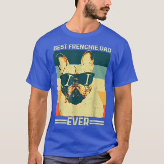 T-shirt Meilleur Frenchie Papa Ever Retro French Bulldog F