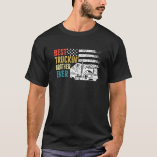 T-shirt Meilleur Frère Truckine jamais Retro drapeau améri