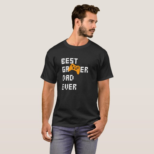 T-shirt Meilleur Gamer Papa Jeu Drôle Jamais Drôle Papa (Devant entier)