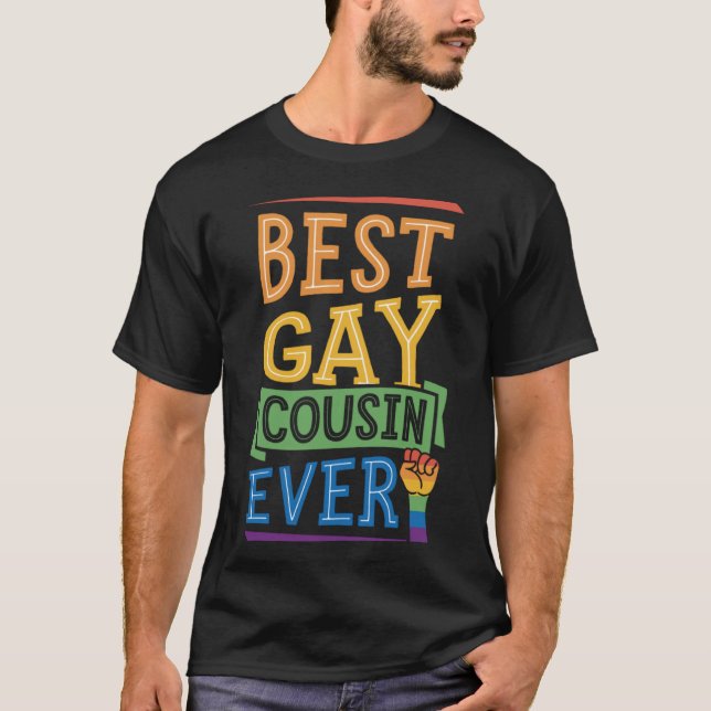 T-shirt Meilleur Gay Cousin toujours mignonne Famille Gay  (Devant)