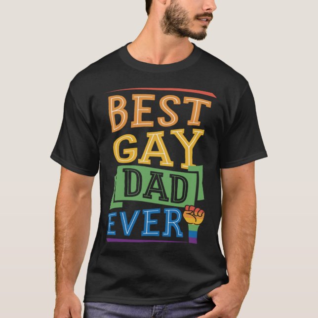 T-shirt Meilleur Gay pride Gay Papa Jamais mignon de Son D (Devant)