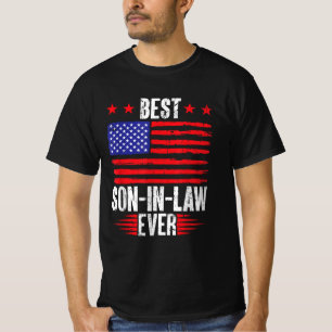 T-shirt Meilleur gendre jamais US Drapeau Réunion de famil