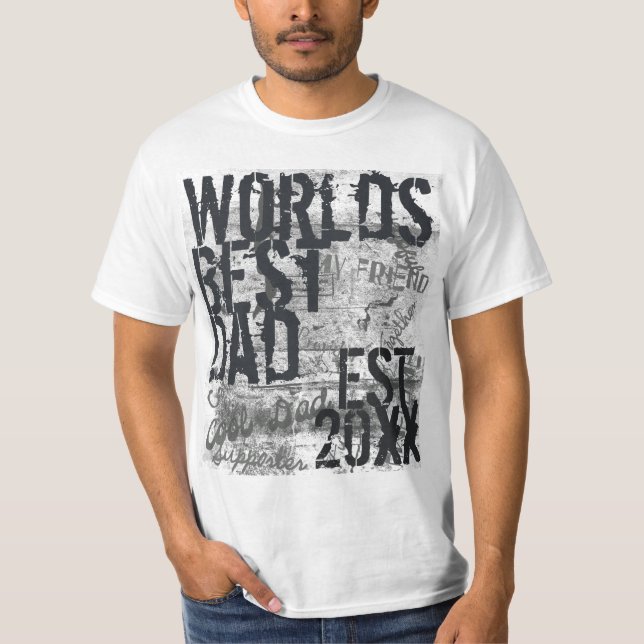 T-shirt Meilleur Graffitti Texte 2014 du monde pour papa G (Devant)