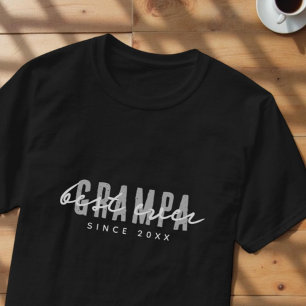 T-shirt Meilleur Grampa depuis 20XX Moderne Simple Preppy