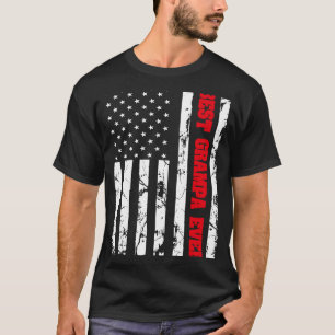 T-shirt Meilleur Grampa Jour Drapeau Vintage américain Pat