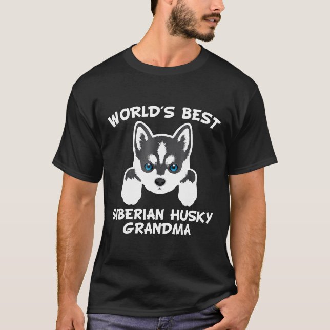 T-shirt Meilleur Grand Chien Sibérie Husky Grandma Chien G (Devant)