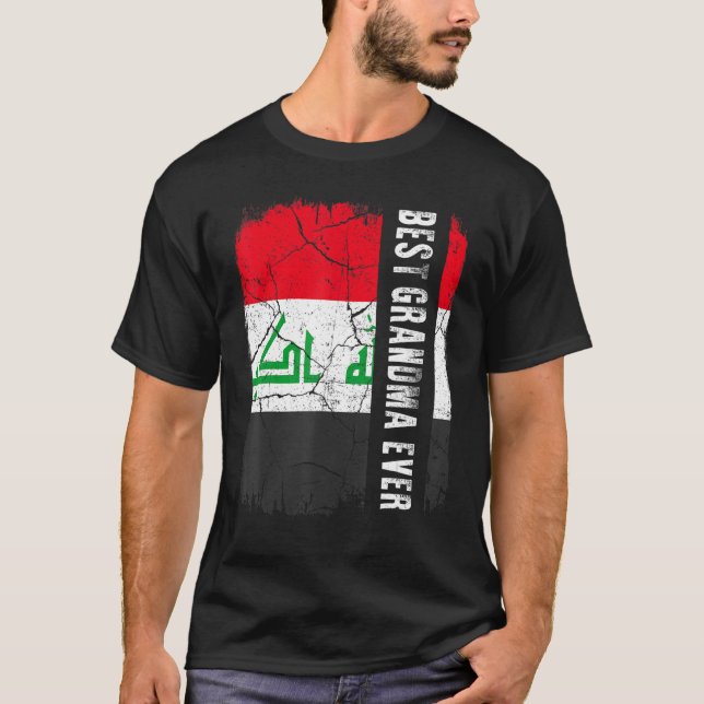 T-shirt Meilleur grand-mère irakienne jamais Irak Drapeau  (Devant)