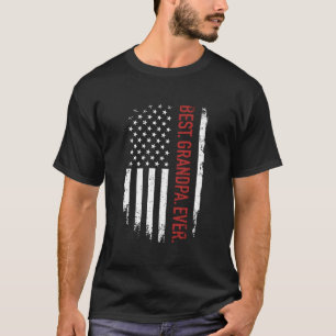 T-shirt Meilleur Grand-Père Avec Nous Drapeau Américain De